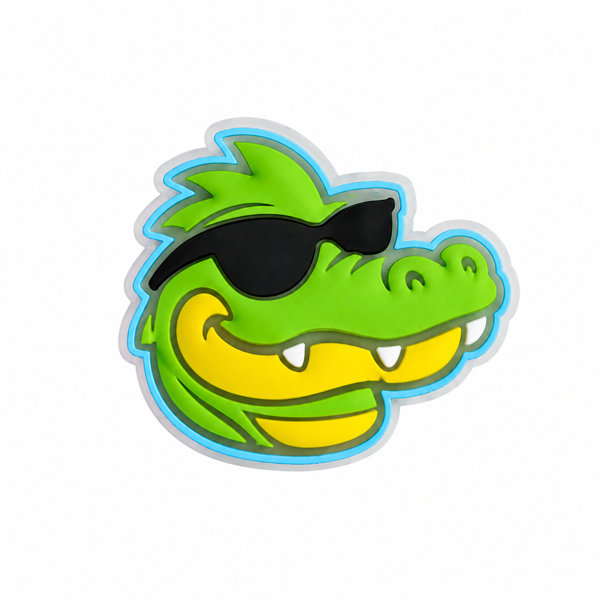 GlowGatorLights Classic glow-in-the-dark LED gator shoe charm for clog-style shoes